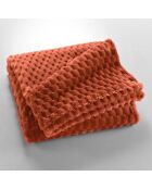 Plaid (125 x 150 cm) Mini Frosty Terracotta, flanella a rilievo liscio