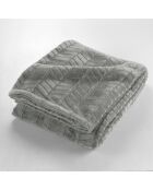 Grijze plaid Arya (180 x 220 cm), flanellen reliëf