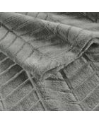 Grijze plaid Arya (180 x 220 cm), flanellen reliëf