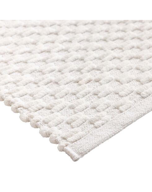 Tapis de bain polycoton jacquard tissé Lois blanc - 50x80 cm