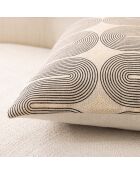 Cuscino rimovibile (40 x 60 cm) Ondine nero, policotone con stampa metallizzata