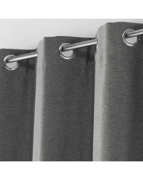 Rideau à Oeillets (135 x 240 cm) Chinea Anthracite, Occultant Chambray