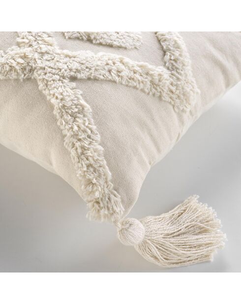 Cuscino rimovibile (30 x 50 cm) Inca Natural, cotone e poliestere trapuntato