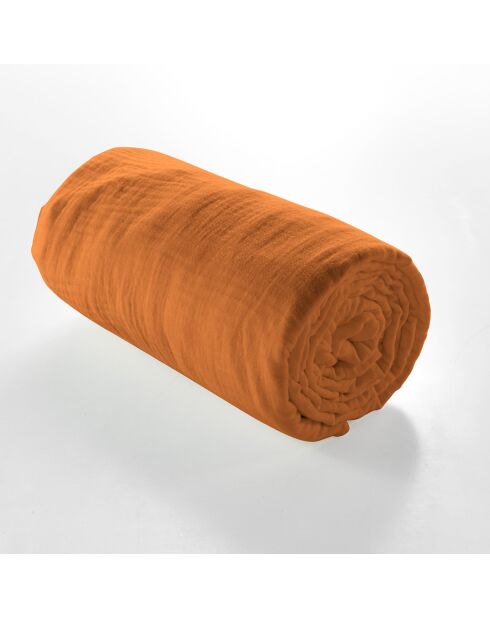 Drap Housse Angelia Caramel, Gaze de Coton