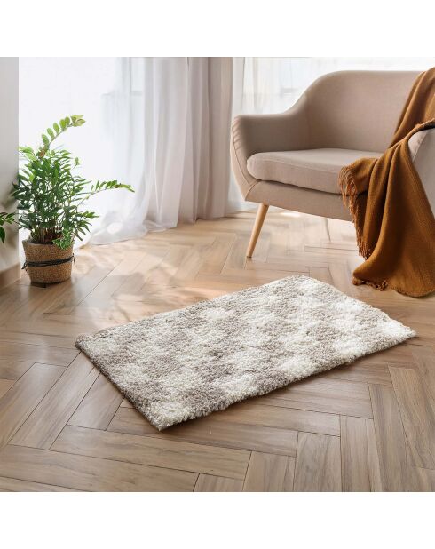 Rechthoekig vloerkleed Damero grijs (60 x 110 cm), Shaggy Uni