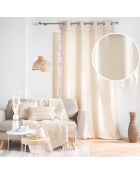 Rideau à Oeillets (140 x 240 cm) Doreline Naturel, Coton Jacquard et Top Fils Métallisés