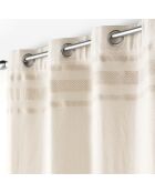 Rideau à Oeillets (140 x 240 cm) Doreline Naturel, Coton Jacquard et Top Fils Métallisés