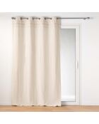 Rideau à Oeillets (140 x 240 cm) Doreline Naturel, Coton Jacquard et Top Fils Métallisés