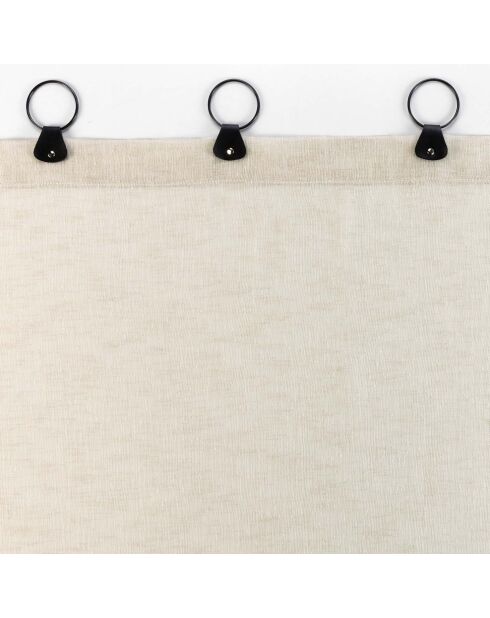 Voilage à Anneaux (140 x 240 Cm) Linka Naturel, Voile Tissé
