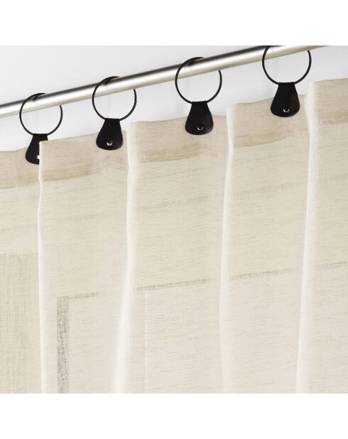 Voilage à Anneaux (140 x 240 Cm) Linka Naturel, Voile Tissé