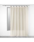 Voilage à Anneaux (140 x 240 Cm) Linka Naturel, Voile Tissé