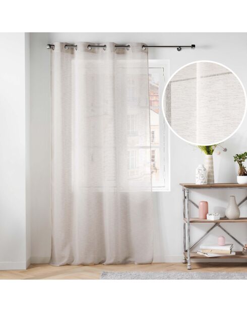 Voilage à Oeillets (140 x 240 Cm) Carlin Lin, Voile Texturé