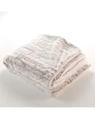 Calda coperta invernale (125 x 150 cm) in lince naturale, pelliccia sintetica e sherpa