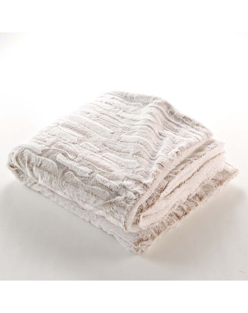 Calda coperta invernale (125 x 150 cm) in lince naturale, pelliccia sintetica e sherpa