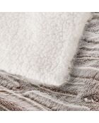 Calda coperta invernale (180 x 220 cm) in lince naturale, pelliccia sintetica e sherpa