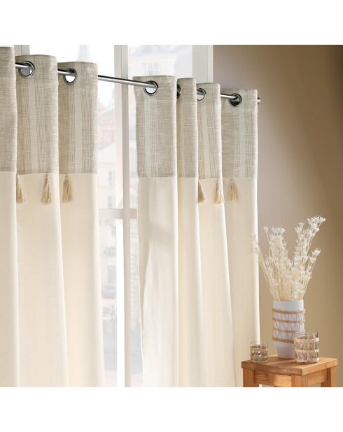 Rideau à Oeillets (140 x 240 cm) Island Naturel, Coton / Polyester avec Top