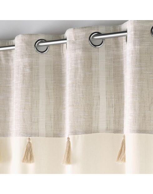 Rideau à Oeillets (140 x 240 cm) Island Naturel, Coton / Polyester avec Top