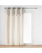 Rideau à Oeillets (140 x 240 cm) Island Naturel, Coton / Polyester avec Top