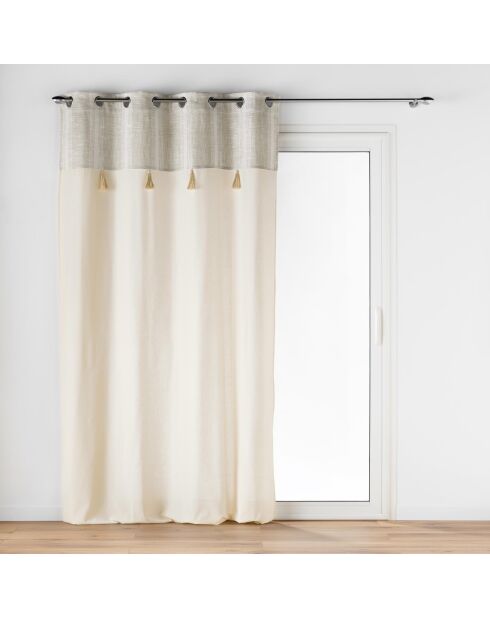 Rideau à Oeillets (140 x 240 cm) Island Naturel, Coton / Polyester avec Top