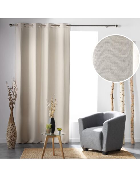 Rideau à Oeillets (135 x 240 cm) Tramina Naturel, Occultant Tissé