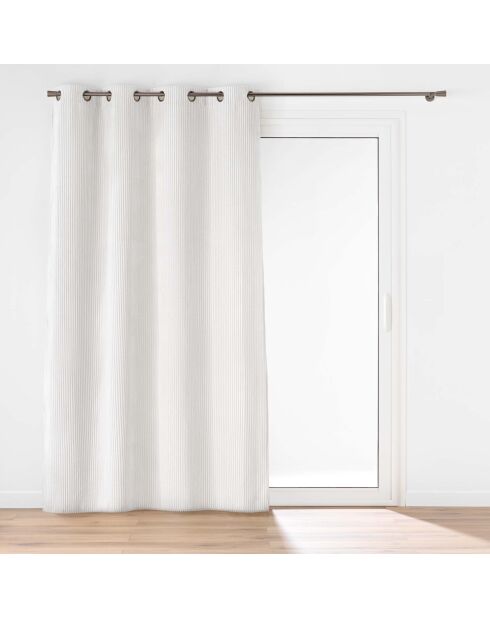 Rideau à Oeillets (140 x 260 cm) Nils Naturel, Flanelle Relief Unie