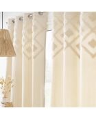 Rideau à Oeillets (140 x 240 cm) Inca Naturel, Coton & Polyester avec Top Tufté