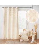 Rideau à Oeillets (140 x 240 cm) Inca Naturel, Coton & Polyester avec Top Tufté