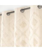 Rideau à Oeillets (140 x 240 cm) Inca Naturel, Coton & Polyester avec Top Tufté