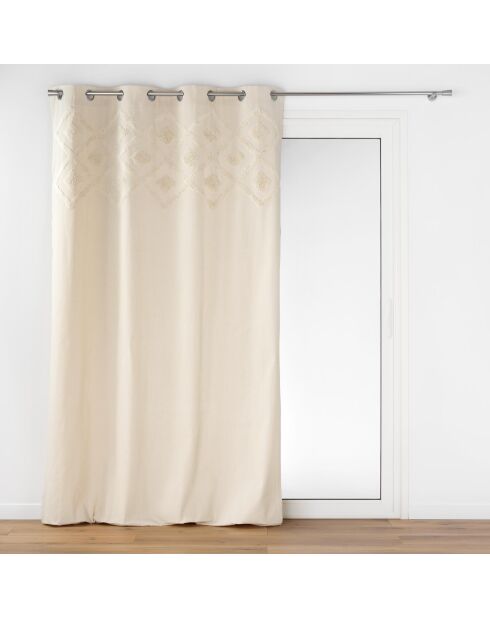Rideau à Oeillets (140 x 240 cm) Inca Naturel, Coton & Polyester avec Top Tufté