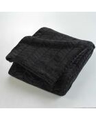 Arya Schwarzes Plaid (180 x 220 cm), Flanellrelief