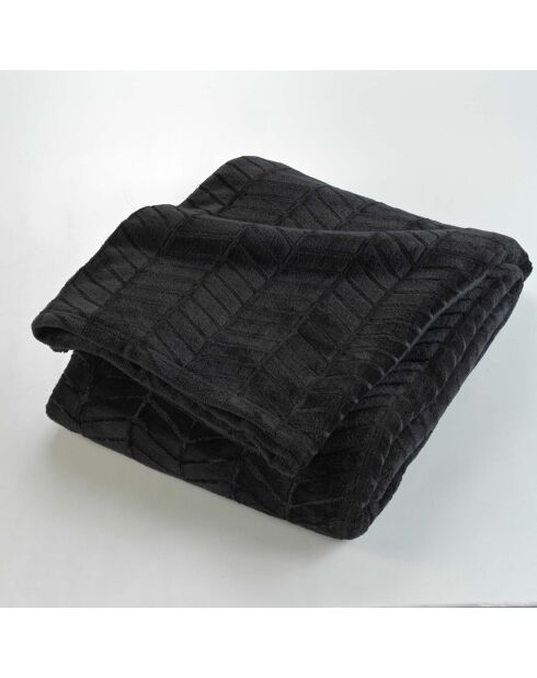 Arya Schwarzes Plaid (180 x 220 cm), Flanellrelief