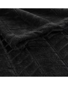 Arya Schwarzes Plaid (180 x 220 cm), Flanellrelief