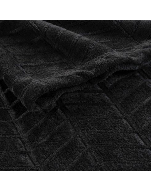 Arya Schwarzes Plaid (180 x 220 cm), Flanellrelief