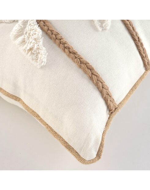 Cuscino rimovibile (30 x 50 cm) Sahara White, cotone trapuntato
