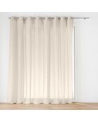 Lino trasparente con occhielli di grande larghezza (300 x 240 cm), a forma di carlino, velo intrecciato