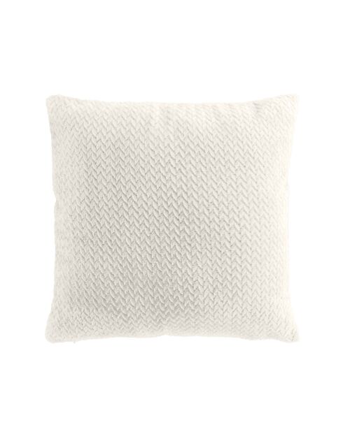Coussin Déhoussable (45 x 45 cm) Flanela Naturel, Flanelle Relief Unie