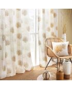 Rideau à Oeillets (140 x 240 cm) Lotus Ocre, Polycoton Imprimé Métallisé