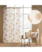 Rideau à Oeillets (140 x 240 cm) Lotus Ocre, Polycoton Imprimé Métallisé