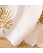 Rideau à Oeillets (140 x 240 cm) Lotus Ocre, Polycoton Imprimé Métallisé