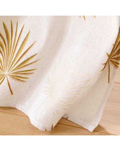 Rideau à Oeillets (140 x 240 cm) Lotus Ocre, Polycoton Imprimé Métallisé