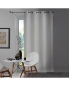 Rideau à Oeillets (135 x 240 cm) Chinea Blanc, Occultant Chambray Uni