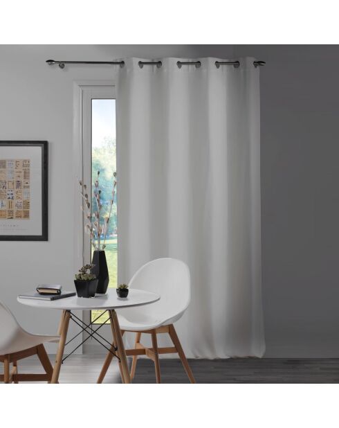 Rideau à Oeillets (135 x 240 cm) Chinea Blanc, Occultant Chambray Uni