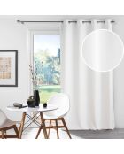 Rideau à Oeillets (135 x 240 cm) Chinea Blanc, Occultant Chambray Uni