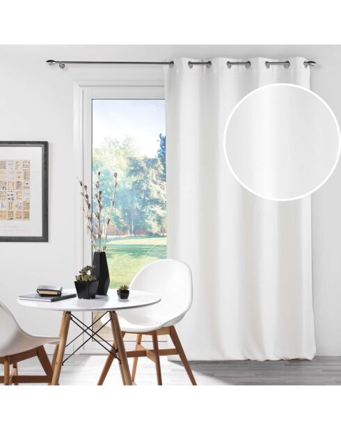 Rideau à Oeillets (135 x 240 cm) Chinea Blanc, Occultant Chambray Uni