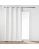 Rideau à oeillets occultant chambray uni Chinea blanc - 135x240 cm