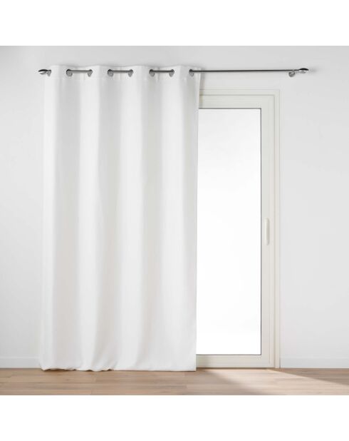 Rideau à oeillets occultant chambray uni Chinea blanc - 135x240 cm