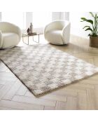 Tappeto rettangolare Damero grigio (160 x 230 cm), Shaggy Uni