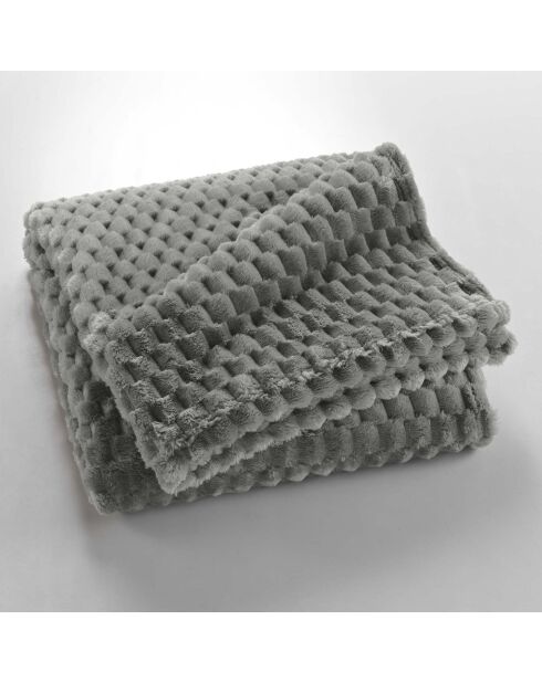 Plaid (125 x 150 cm) Mini Frosty Gris, Flanelle Relief Unie