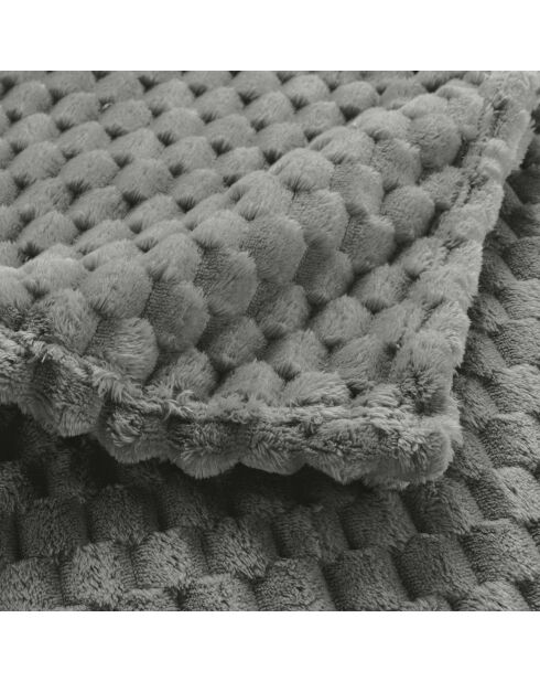 Plaid (125 x 150 cm) Mini Frosty Gris, Flanelle Relief Unie
