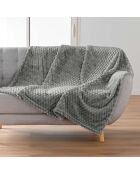 Plaid (125 x 150 cm) Mini Frosty Gris, Flanelle Relief Unie